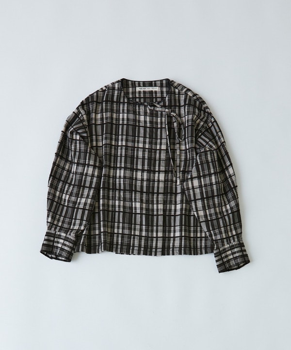 【congés payés】｜2BUY10%OFF・3BUY20%OFF｜モールチェックブラウス