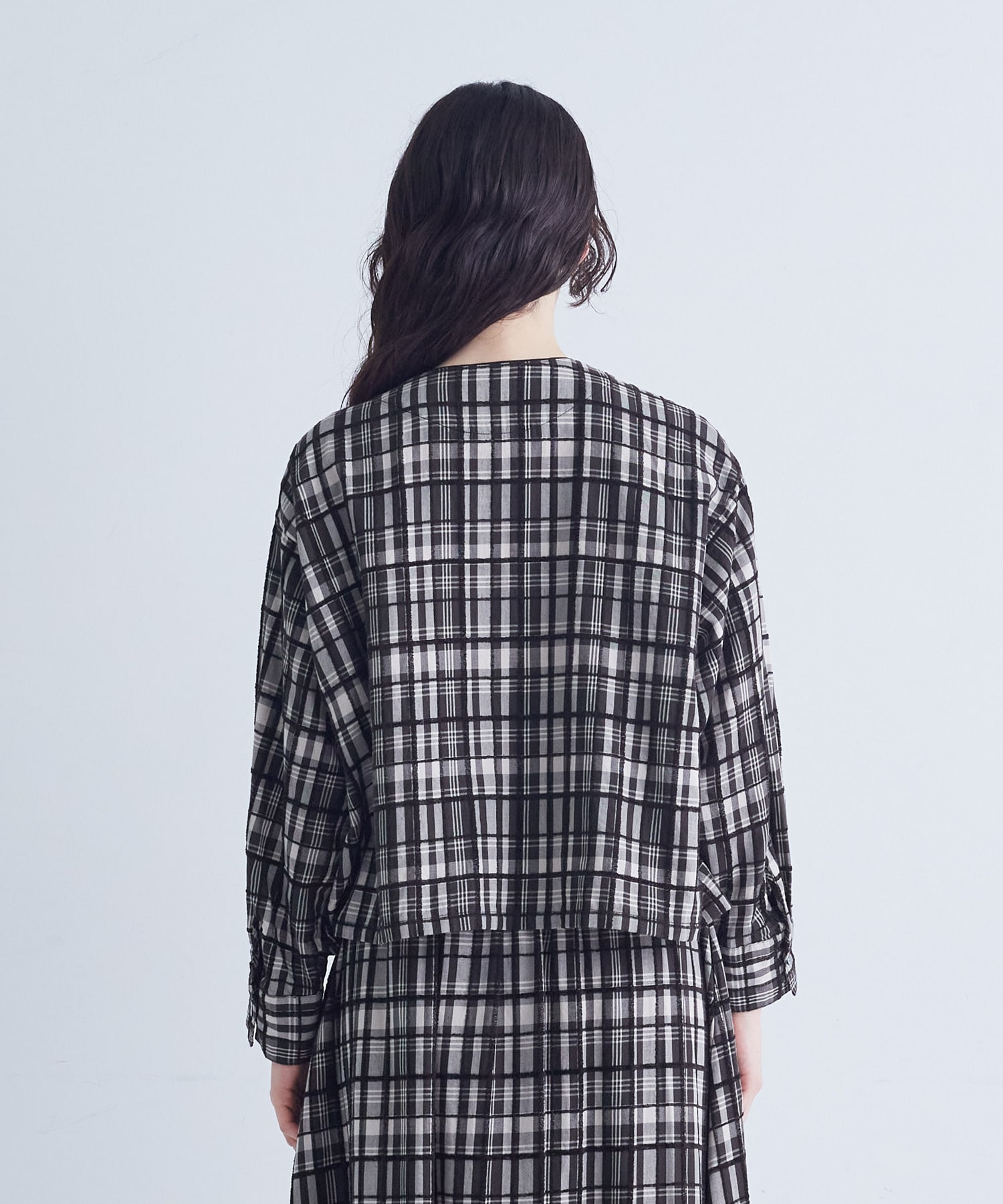 【congés payés】｜2BUY10%OFF・3BUY20%OFF｜モールチェックブラウス 詳細画像 ブルー系その他 16