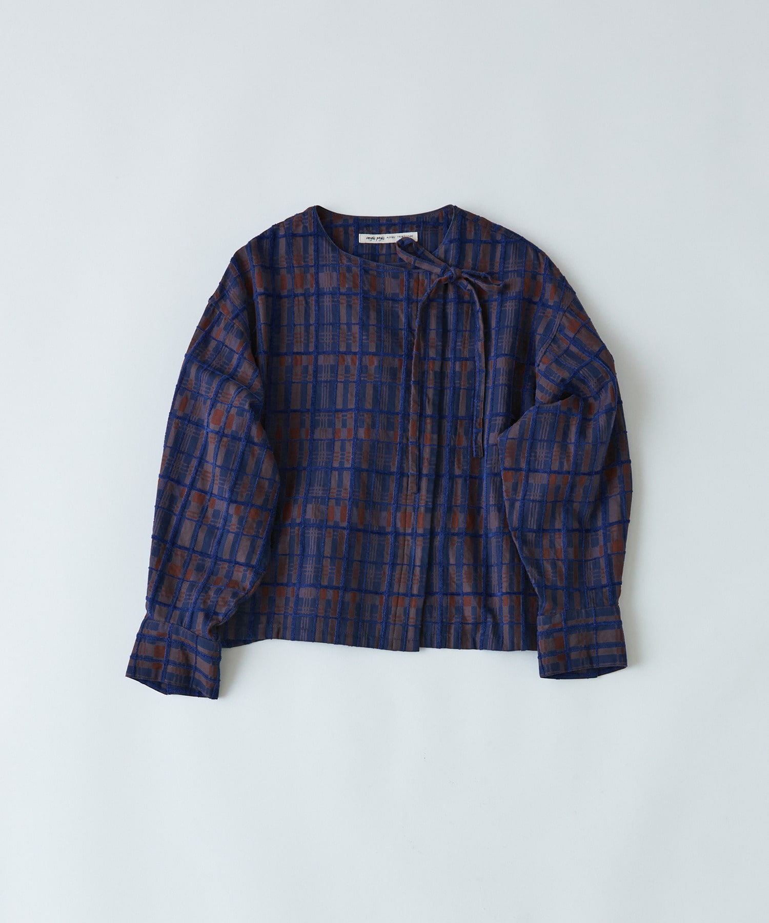 【congés payés】｜2BUY10%OFF・3BUY20%OFF｜モールチェックブラウス 詳細画像 ブルー系その他 1