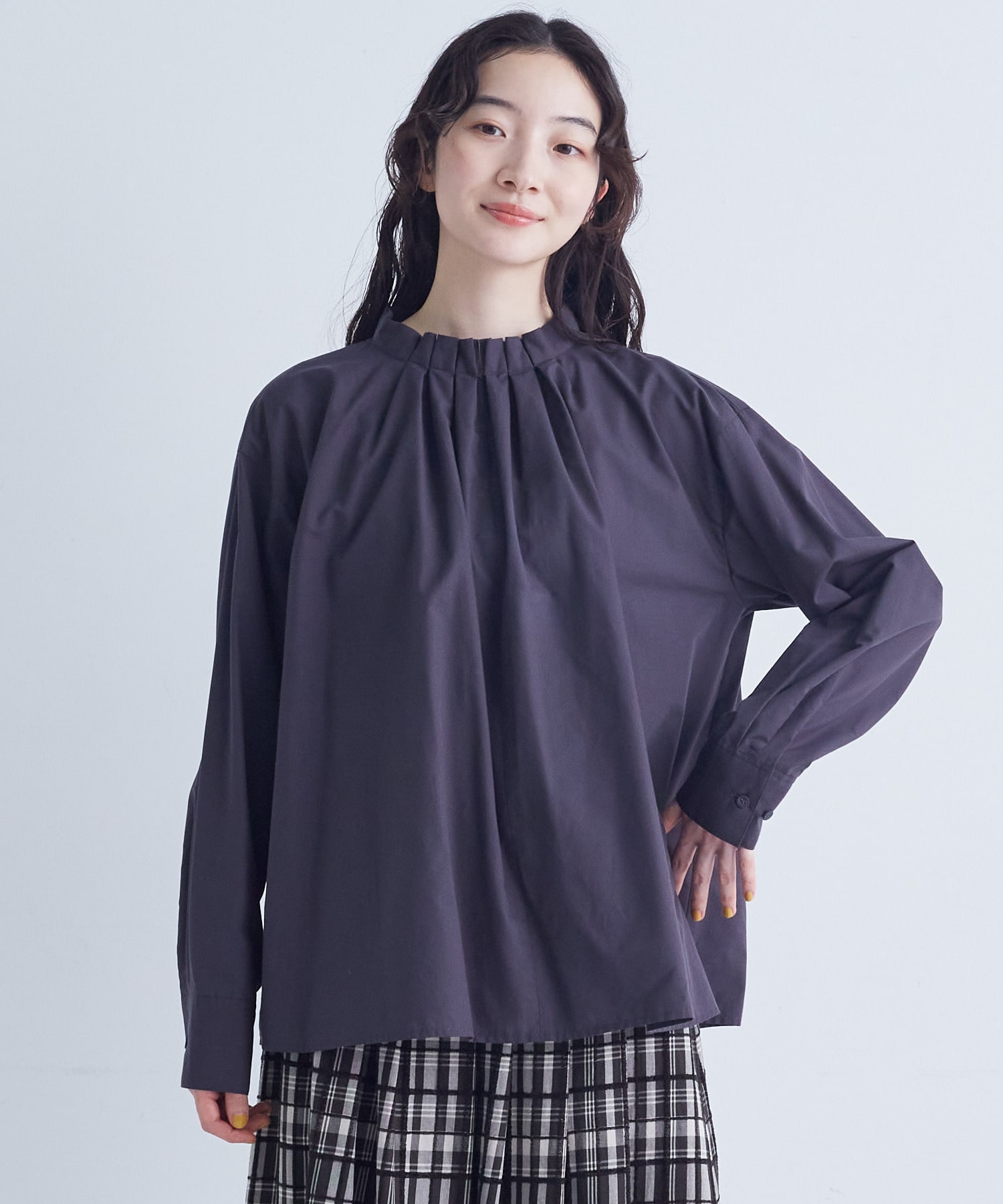 【congés payés】｜2BUY10%OFF・3BUY20%OFF｜◆タックフリルブラウス 詳細画像 チャコールグレー 24