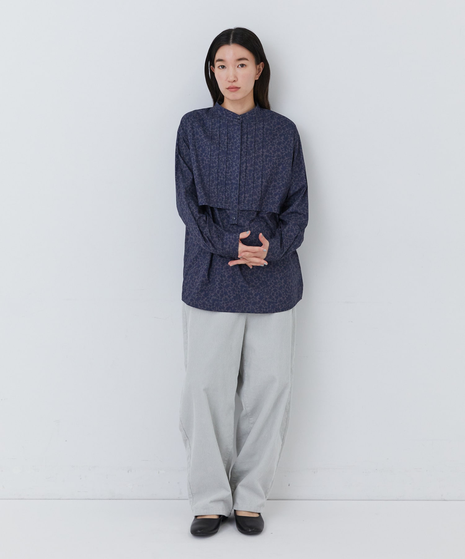 【congés payés】｜2BUY10%OFF・3BUY20%OFF｜オーバーダイプリントシャツ 詳細画像 ネイビー 10