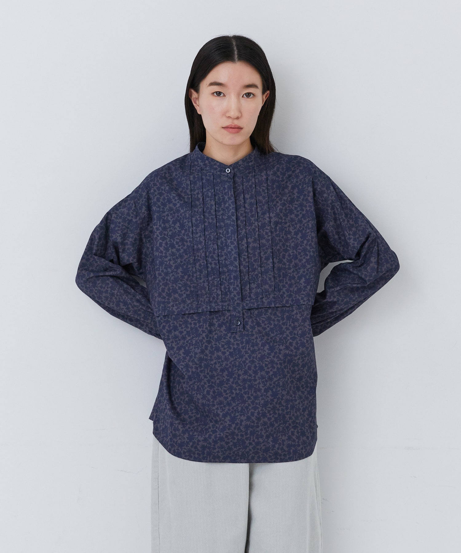 【congés payés】｜2BUY10%OFF・3BUY20%OFF｜オーバーダイプリントシャツ 詳細画像 ネイビー 13