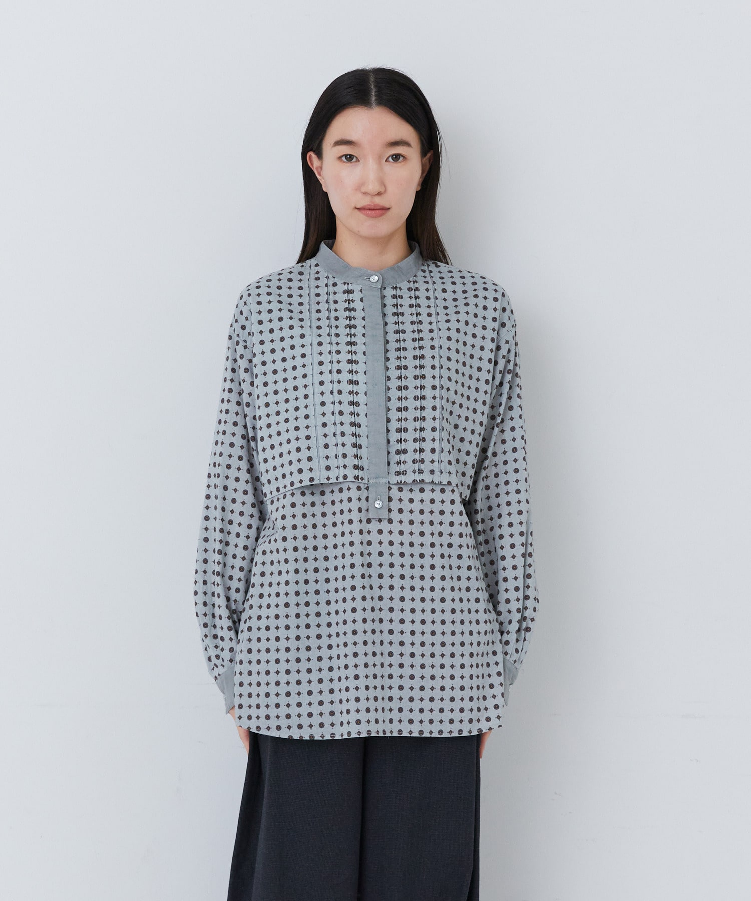 【congés payés】｜2BUY10%OFF・3BUY20%OFF｜オーバーダイプリントシャツ 詳細画像 ネイビー 4