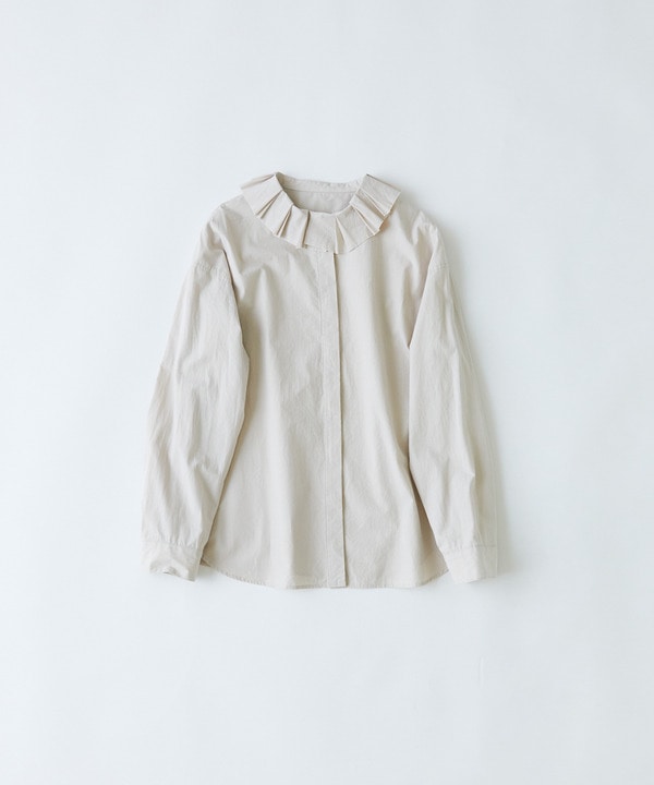 【congés payés】｜2BUY10%OFF・3BUY20%OFF｜タイプライターフリルシャツ