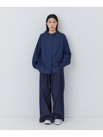 【congés payés】｜2BUY10%OFF・3BUY20%OFF｜フリルカラーシャツ 詳細画像 チェック 3