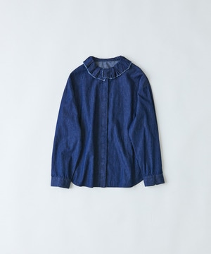 【congés payés】｜2BUY10%OFF・3BUY20%OFF｜フリルカラーシャツ 詳細画像 インディゴブルー 1