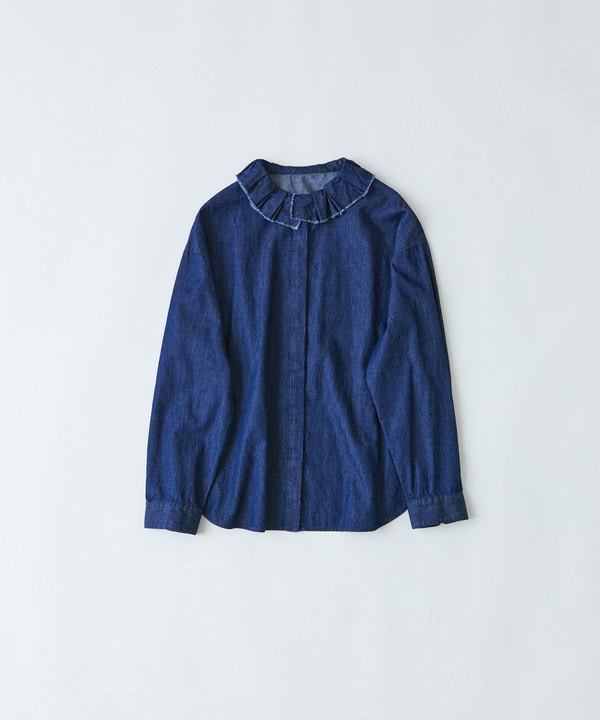 【congés payés】｜2BUY10%OFF・3BUY20%OFF｜フリルカラーシャツ