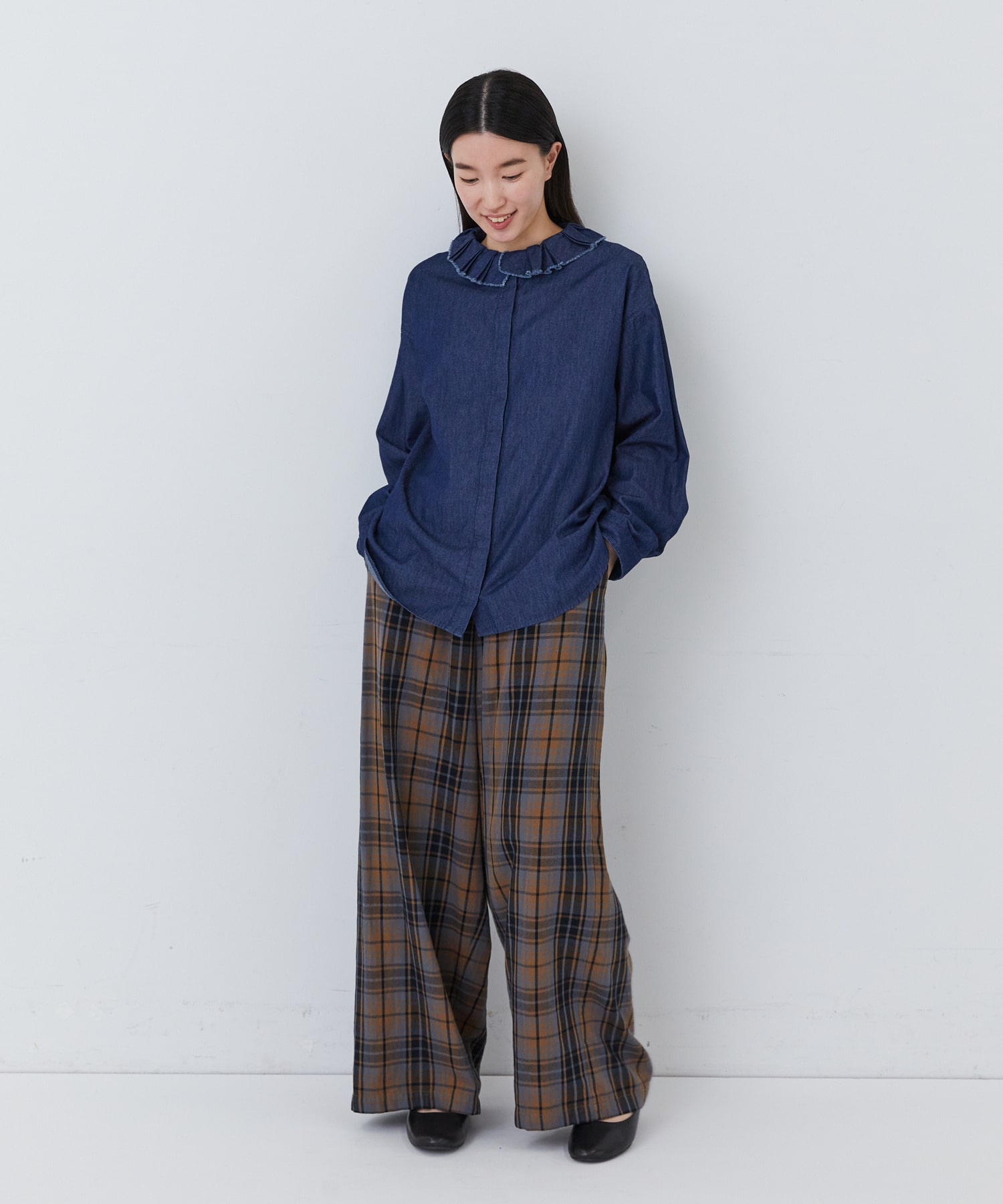 【congés payés】｜2BUY10%OFF・3BUY20%OFF｜フリルカラーシャツ 詳細画像 チェック 1