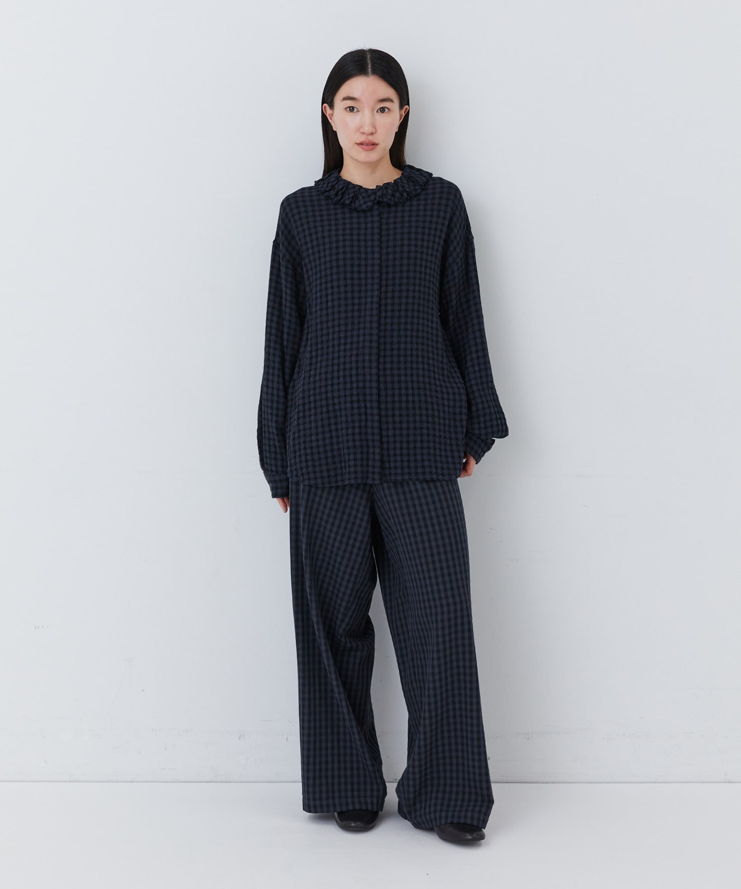 【congés payés】｜2BUY10%OFF・3BUY20%OFF｜フリルカラーシャツ 詳細画像 チェック 11