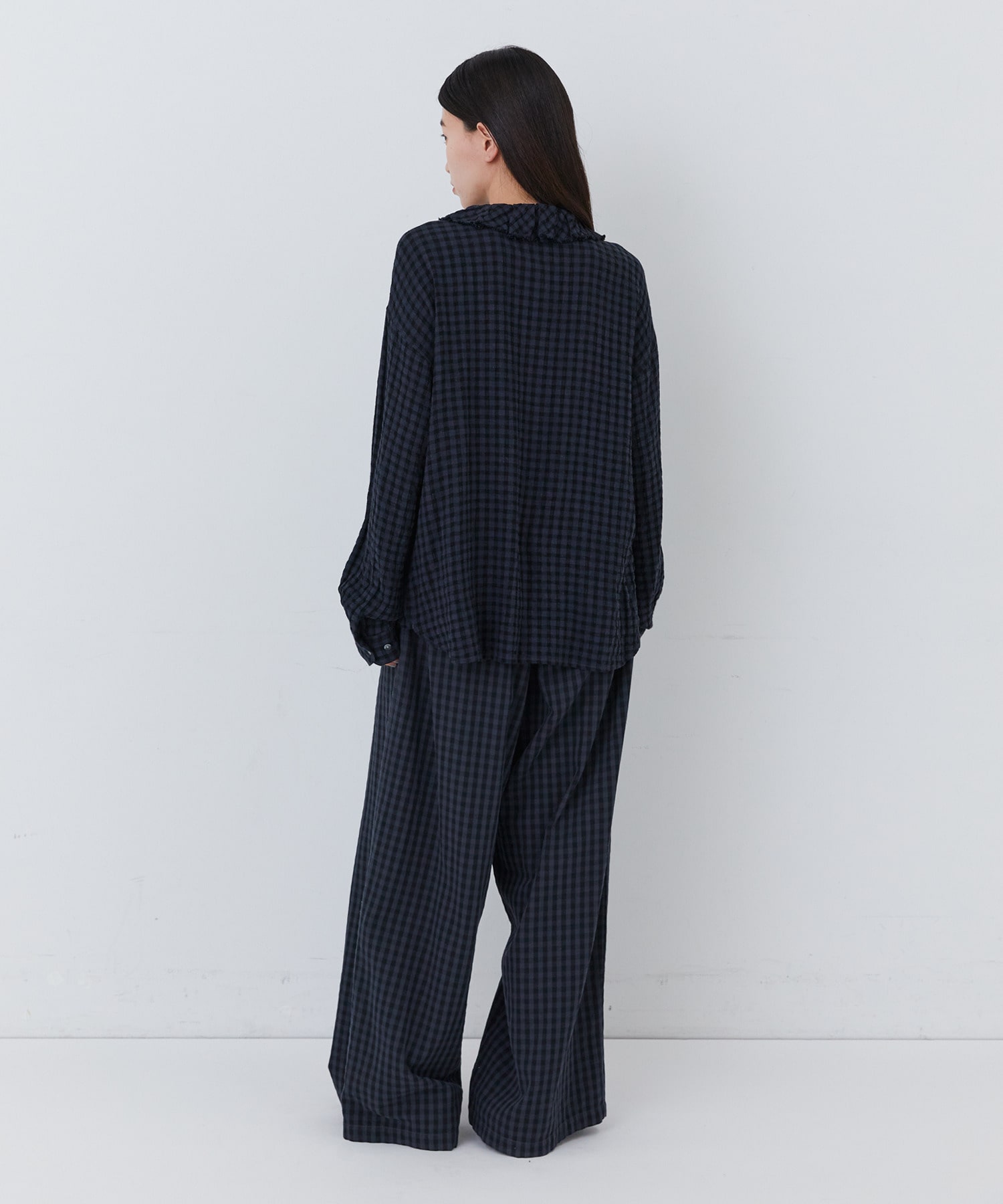 【congés payés】｜2BUY10%OFF・3BUY20%OFF｜フリルカラーシャツ 詳細画像 チェック 13