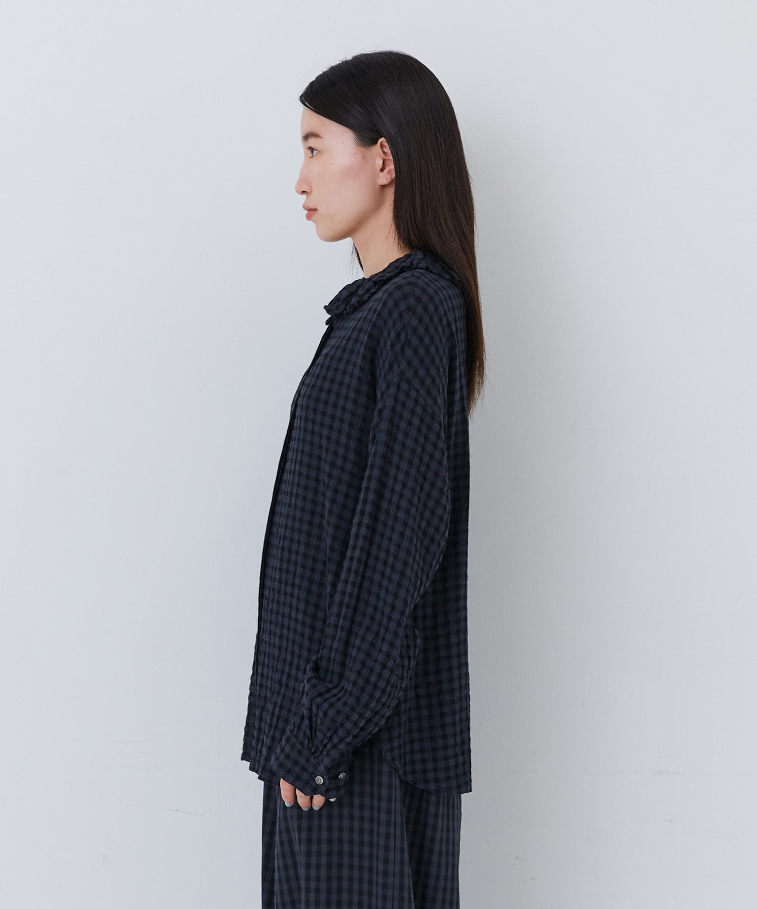 【congés payés】｜2BUY10%OFF・3BUY20%OFF｜フリルカラーシャツ 詳細画像 チェック 15