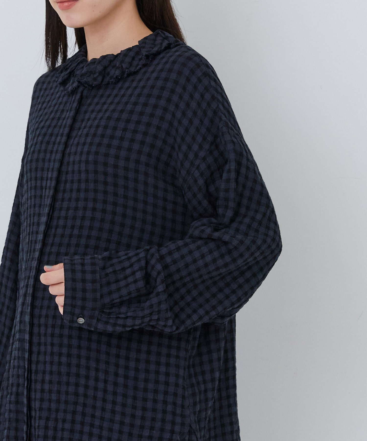 【congés payés】｜2BUY10%OFF・3BUY20%OFF｜フリルカラーシャツ 詳細画像 チェック 17