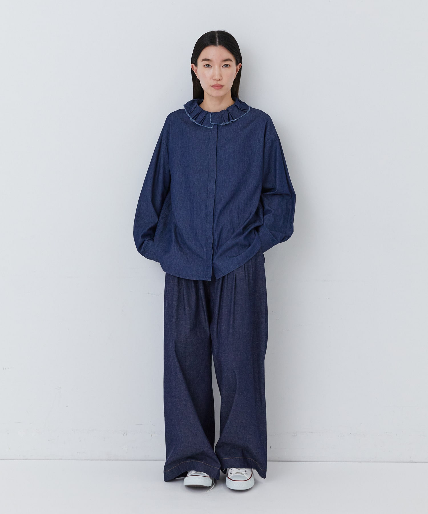 【congés payés】｜2BUY10%OFF・3BUY20%OFF｜フリルカラーシャツ 詳細画像 チェック 3