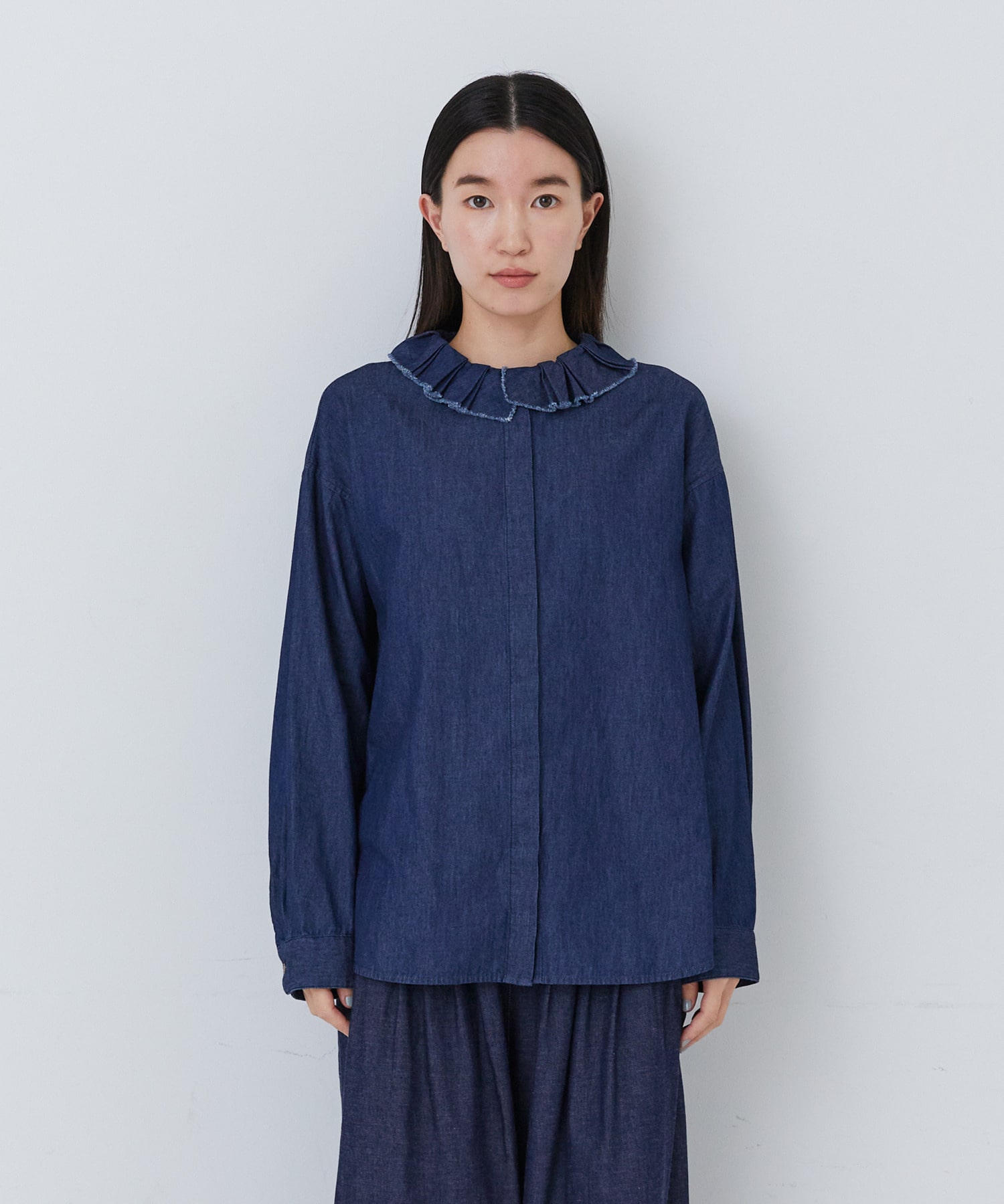 【congés payés】｜2BUY10%OFF・3BUY20%OFF｜フリルカラーシャツ 詳細画像 チェック 7