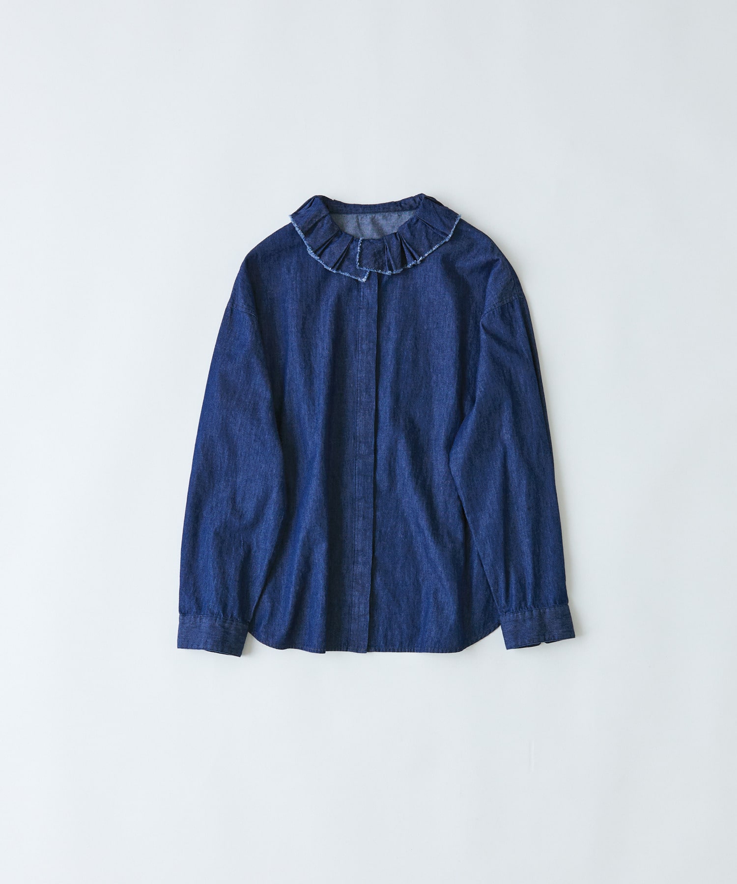 【congés payés】｜2BUY10%OFF・3BUY20%OFF｜フリルカラーシャツ 詳細画像 インディゴブルー 1