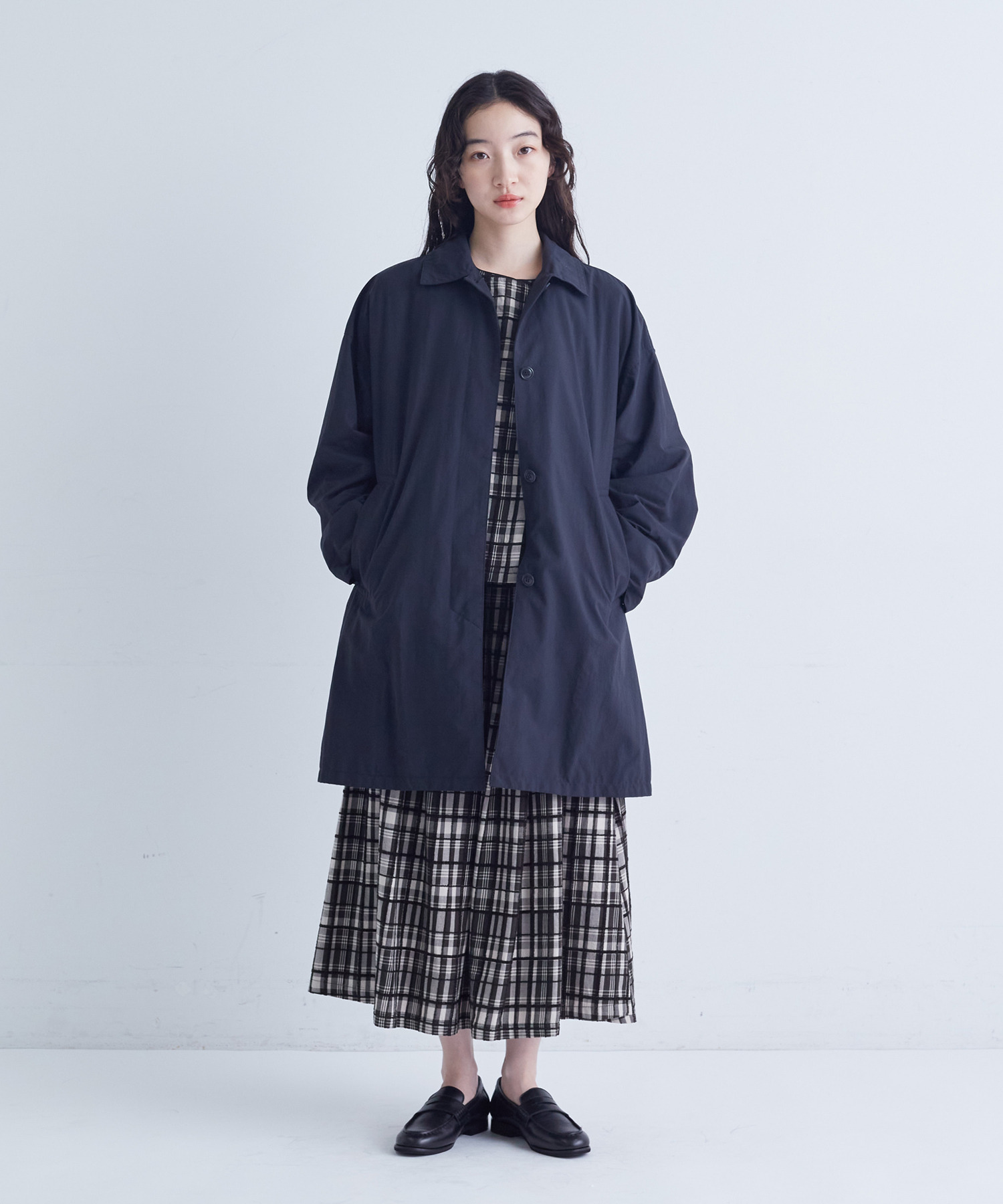 【congés payés】ライナー付きステンカラーコート 詳細画像 ブラック 15