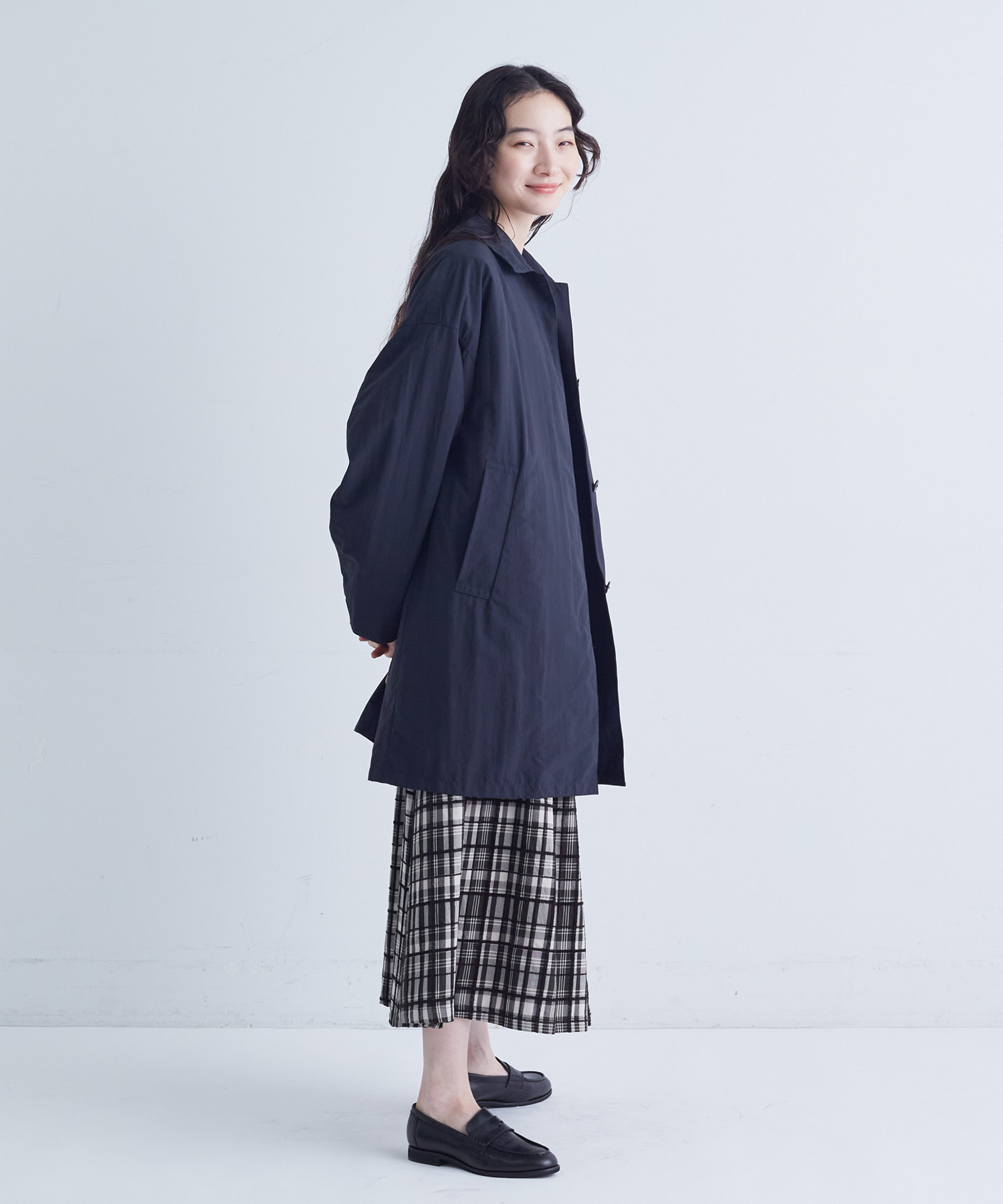 【congés payés】ライナー付きステンカラーコート 詳細画像 ブラック 16