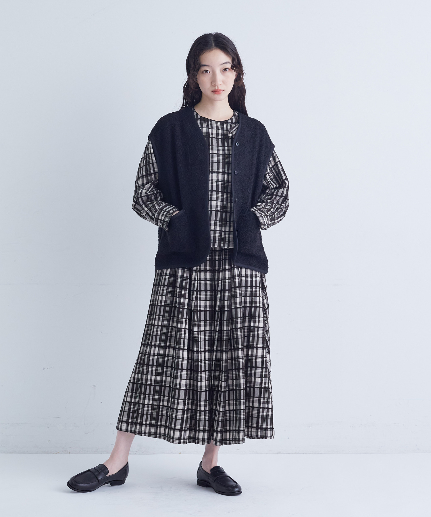 【congés payés】ライナー付きステンカラーコート 詳細画像 ブラック 28