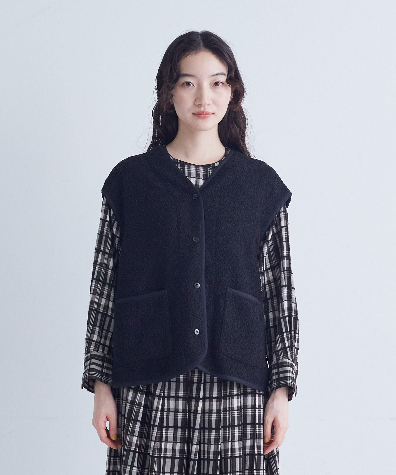 【congés payés】ライナー付きステンカラーコート 詳細画像 ブラック 30