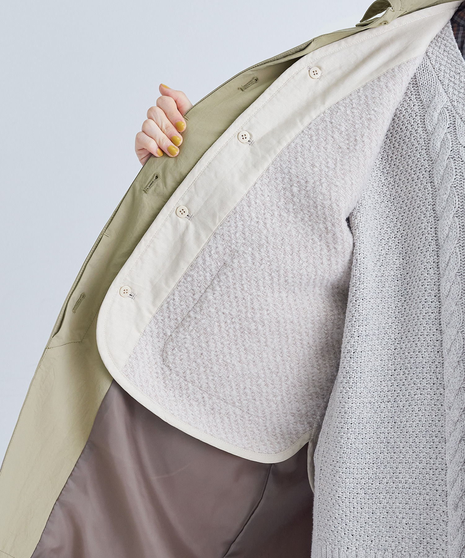 【congés payés】ライナー付きステンカラーコート 詳細画像 ブラック 7