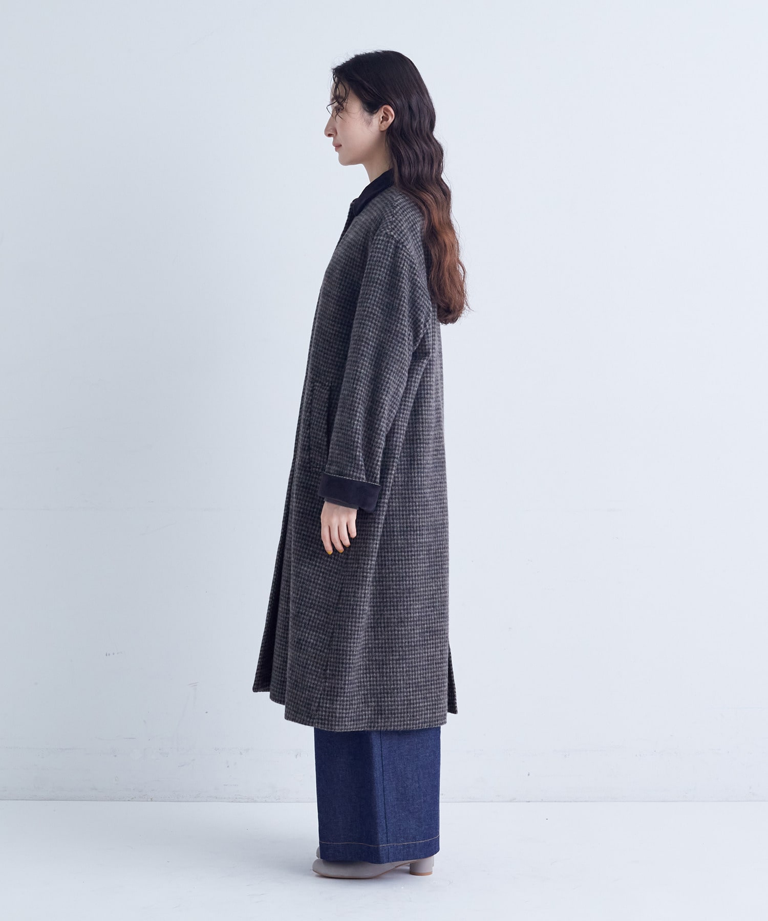 【congés payés】｜2BUY10%OFF・3BUY20%OFF｜シャギーステンカラーコート 詳細画像 ネイビー 15