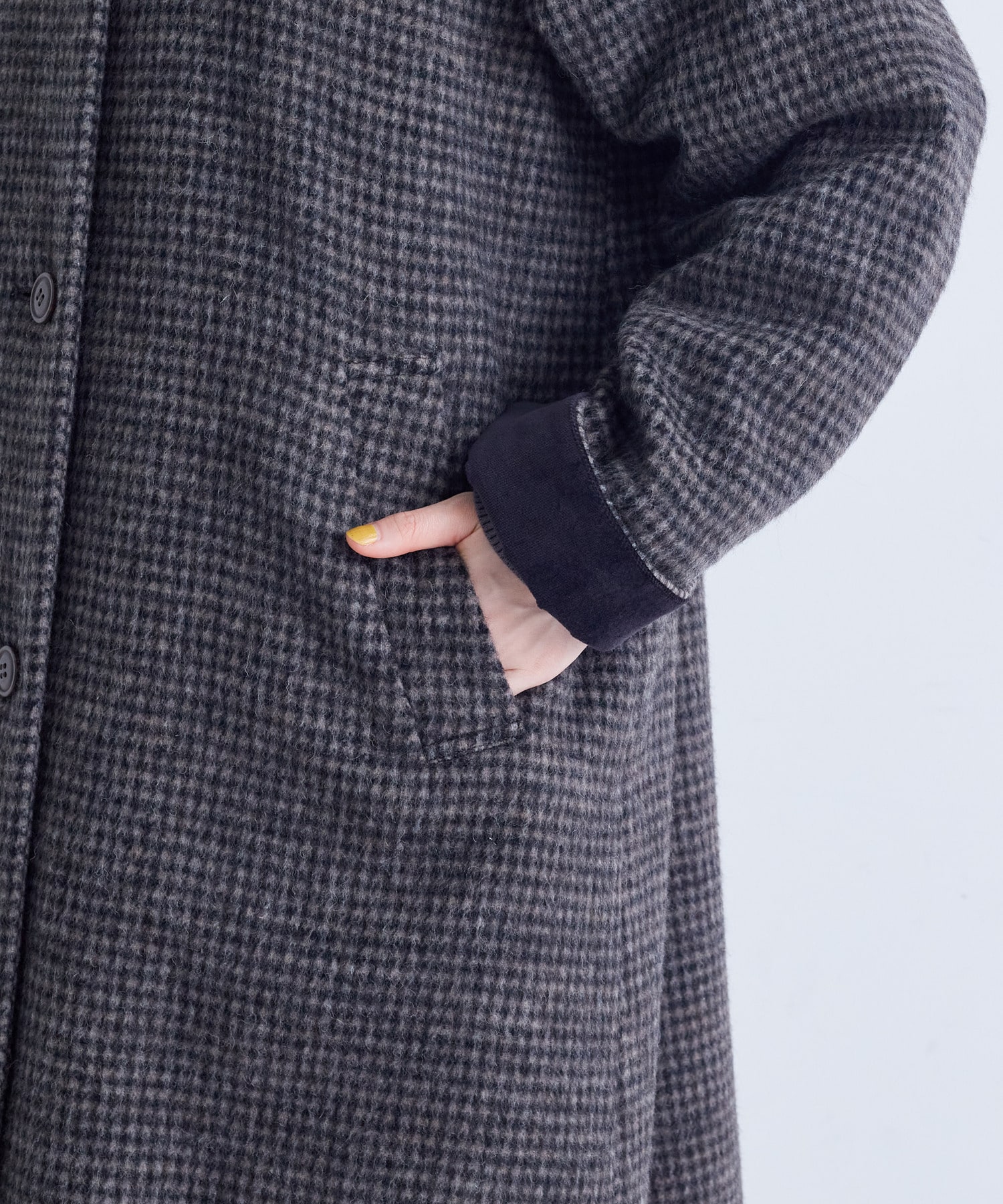 【congés payés】｜2BUY10%OFF・3BUY20%OFF｜シャギーステンカラーコート 詳細画像 ネイビー 20