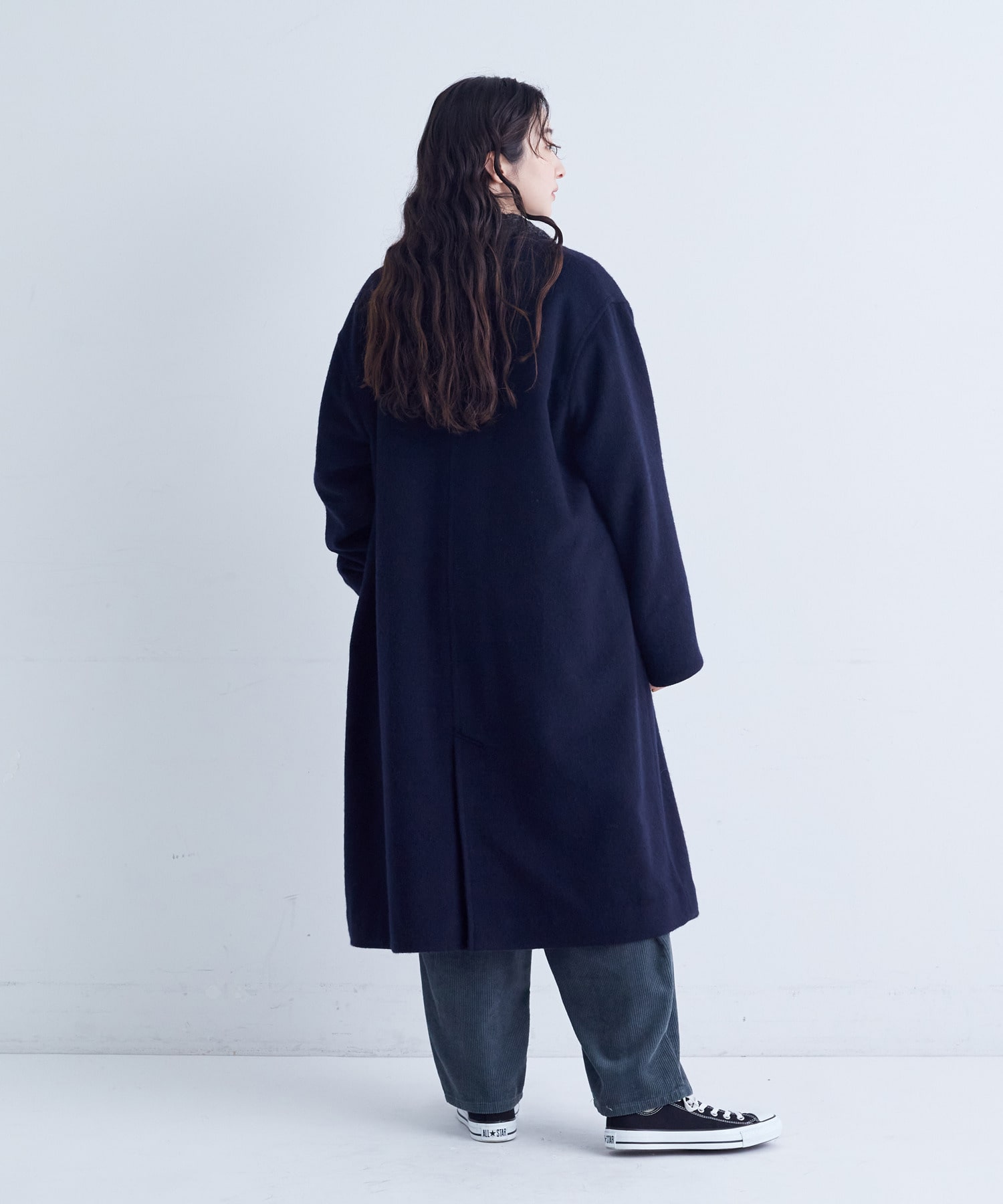 【congés payés】｜2BUY10%OFF・3BUY20%OFF｜シャギーステンカラーコート 詳細画像 ネイビー 4