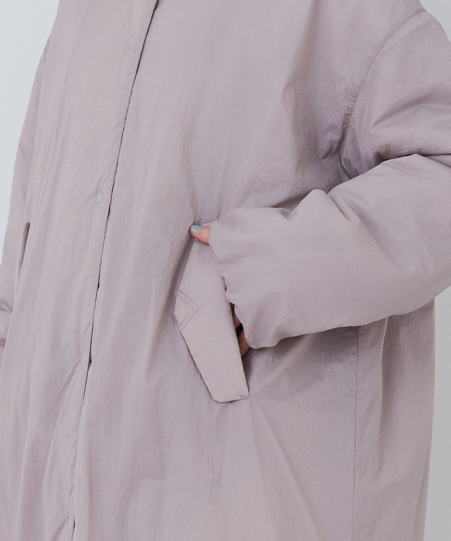 【congés payés】｜2BUY10%OFF・3BUY20%OFF｜【11月ベストセラーブランド内4位】中綿ステンカラーコート 詳細画像 ブルーグリーン 9