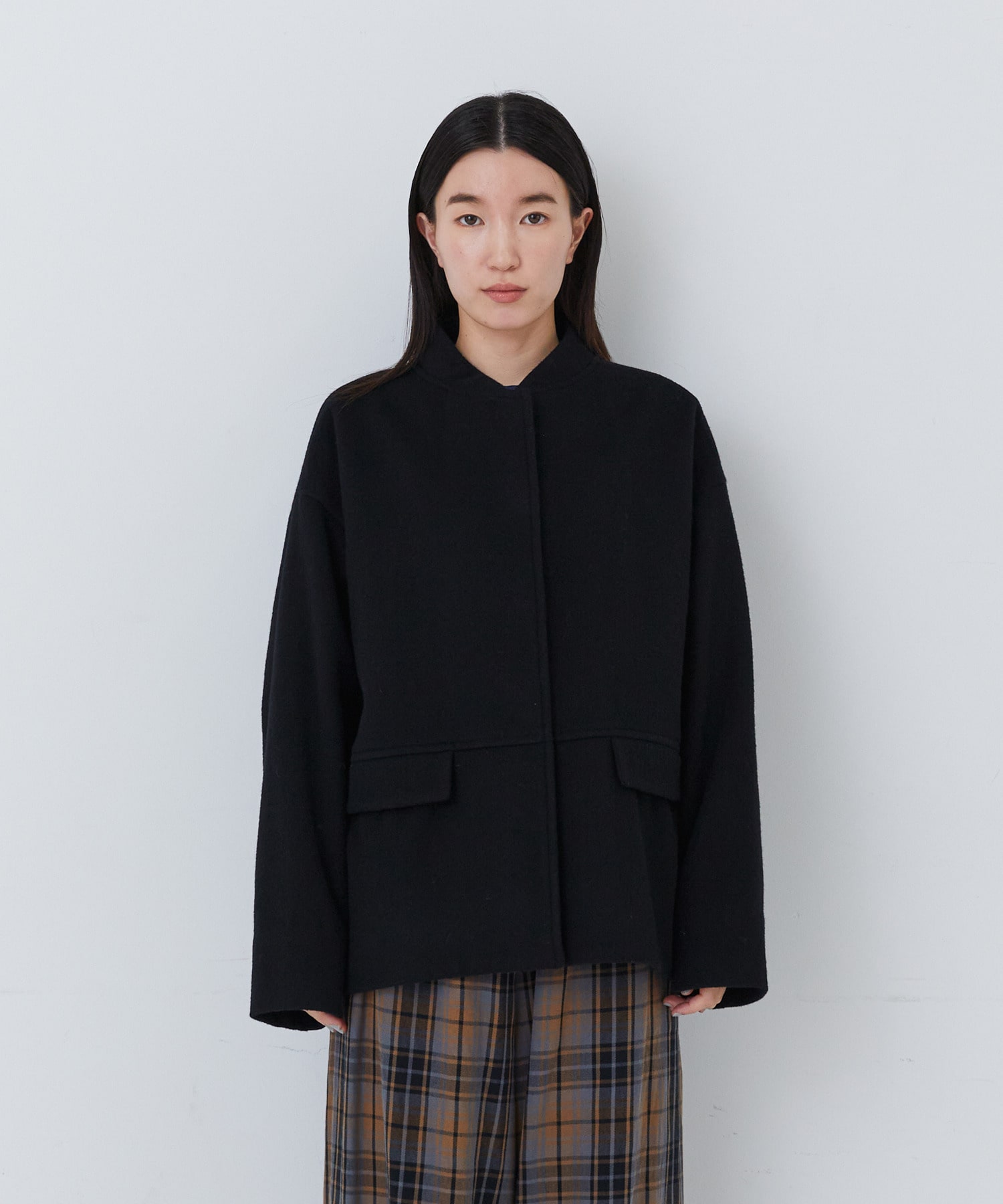 【congés payés】｜2BUY10%OFF・3BUY20%OFF｜ウールビーバーショートコート 詳細画像 ブラック 16