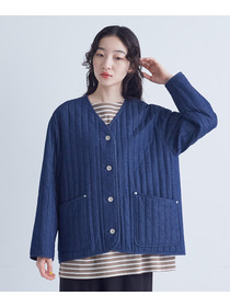 【congés payés】デニムキルティングブルゾン 詳細画像 インディゴブルー 4