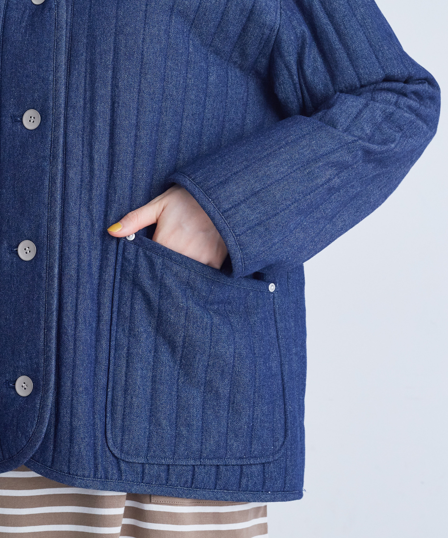 【congés payés】デニムキルティングブルゾン 詳細画像 インディゴブルー 11