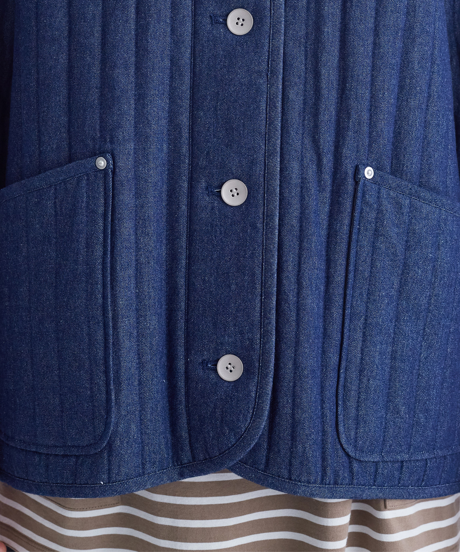 【congés payés】デニムキルティングブルゾン 詳細画像 インディゴブルー 12