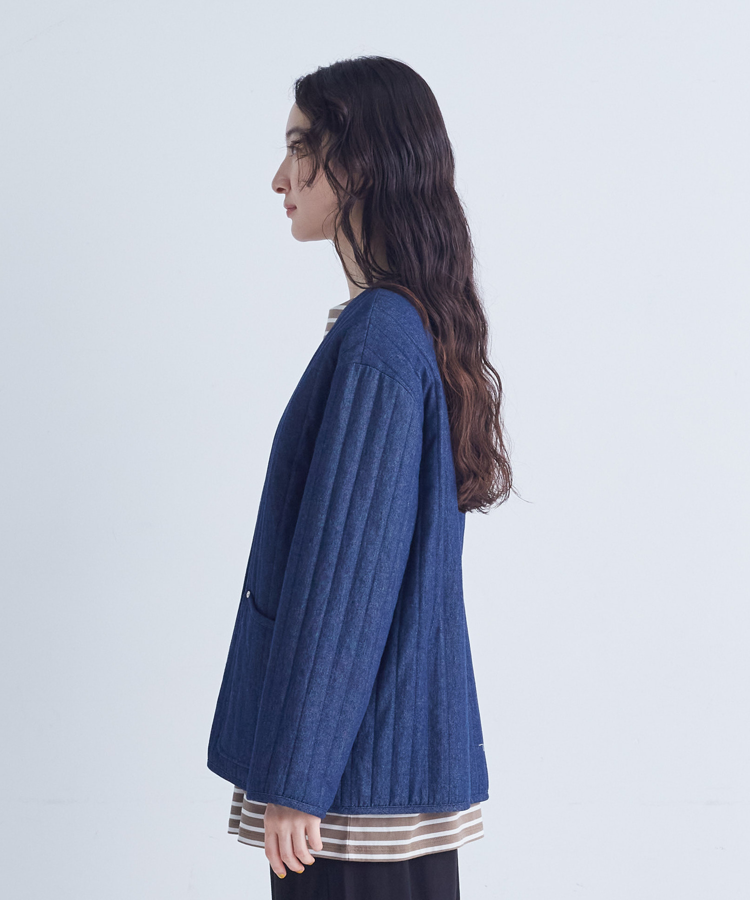 【congés payés】デニムキルティングブルゾン 詳細画像 インディゴブルー 6