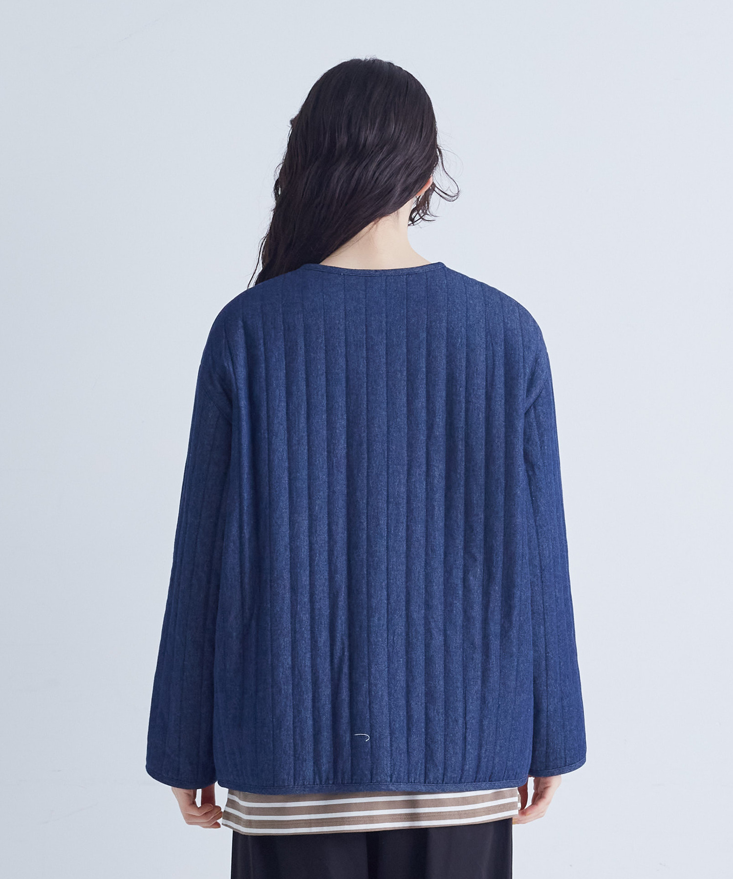 【congés payés】デニムキルティングブルゾン 詳細画像 インディゴブルー 7