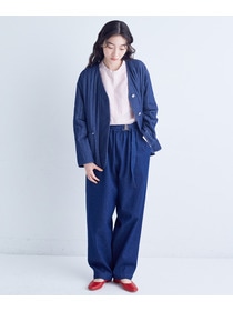 【congés payés】｜2BUY10%OFF・3BUY20%OFF｜ベルト付きデニムワイドパンツ 詳細画像 インディゴブルー 1
