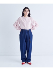 【congés payés】｜2BUY10%OFF・3BUY20%OFF｜ベルト付きデニムワイドパンツ 詳細画像 インディゴブルー 2
