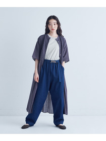 【congés payés】｜2BUY10%OFF・3BUY20%OFF｜ベルト付きデニムワイドパンツ 詳細画像 インディゴブルー 6