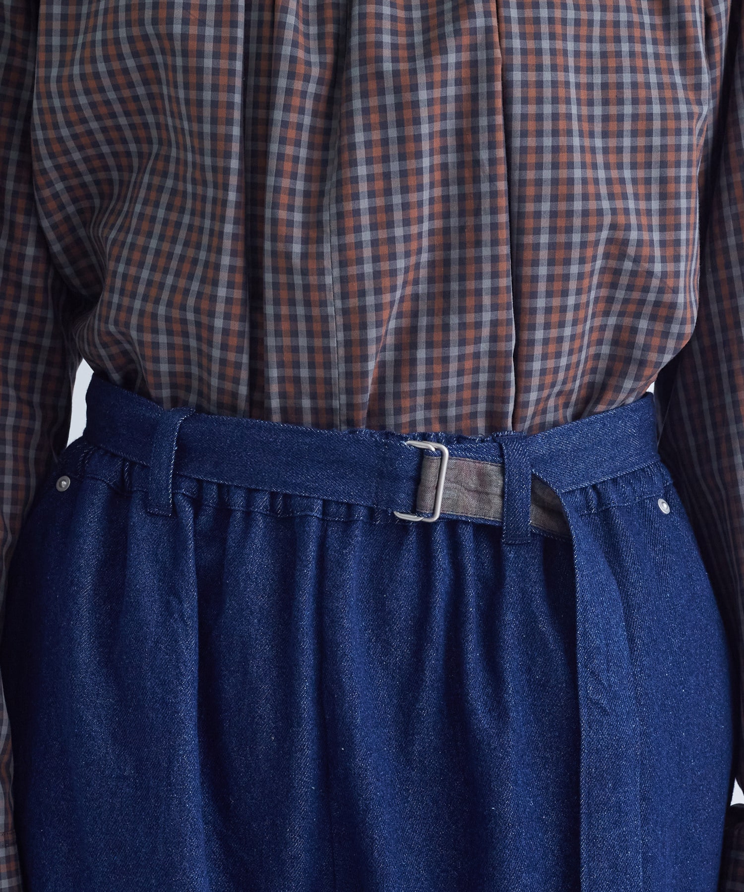 【congés payés】｜2BUY10%OFF・3BUY20%OFF｜ベルト付きデニムワイドパンツ 詳細画像 インディゴブルー 15