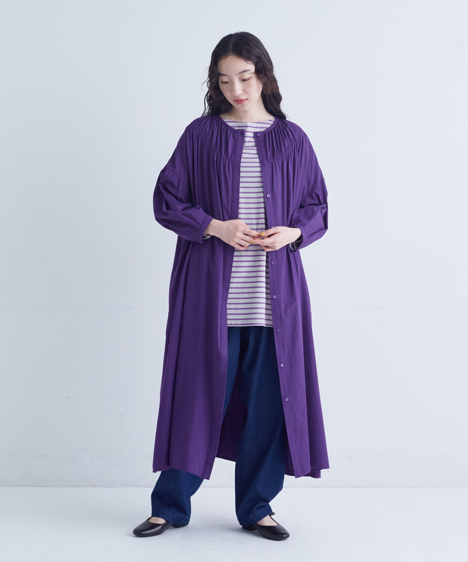 【congés payés】｜2BUY10%OFF・3BUY20%OFF｜ベルト付きデニムワイドパンツ 詳細画像 インディゴブルー 7