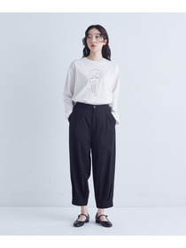 【congés payés】裾タックイージーパンツ 詳細画像 チャコールグレー 17