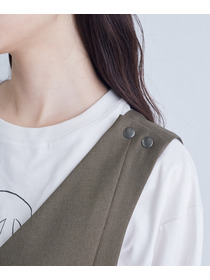 【congés payés】｜2BUY10%OFF・3BUY20%OFF｜Vネックオーバーオール 詳細画像 ネイビー 10