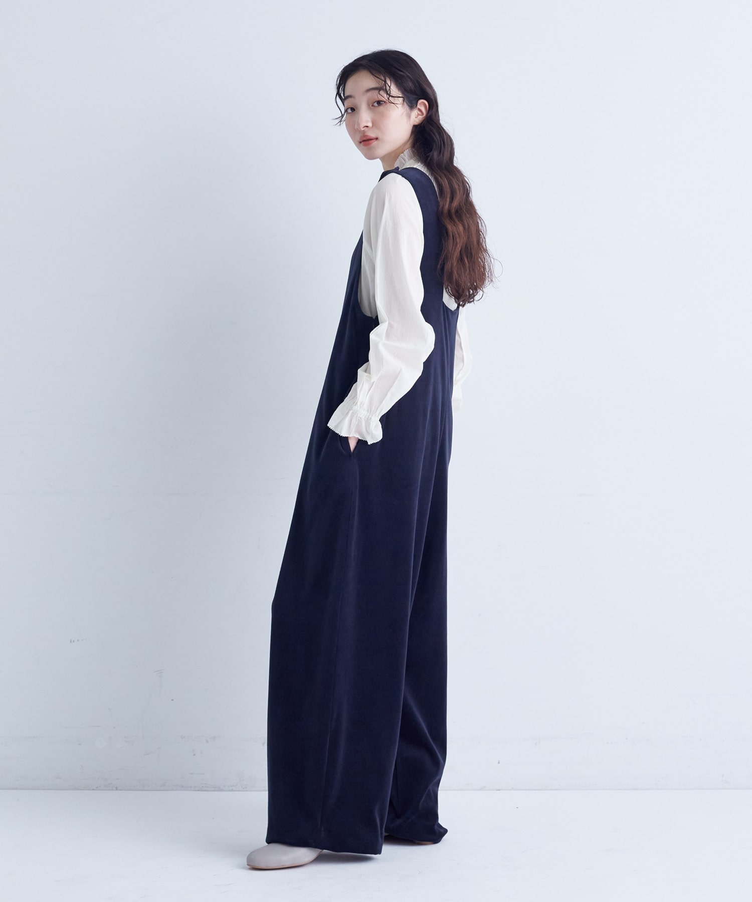 【congés payés】｜2BUY10%OFF・3BUY20%OFF｜Vネックオーバーオール 詳細画像 ネイビー 14