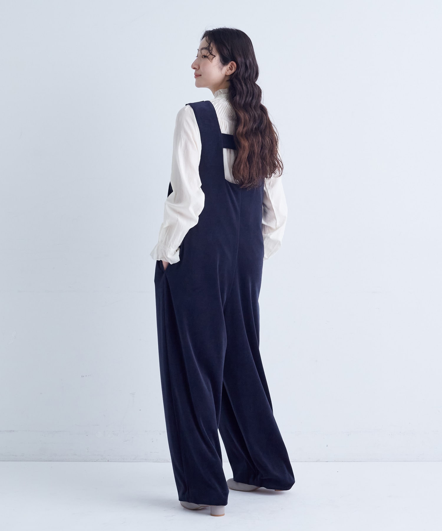 【congés payés】｜2BUY10%OFF・3BUY20%OFF｜Vネックオーバーオール 詳細画像 ネイビー 15