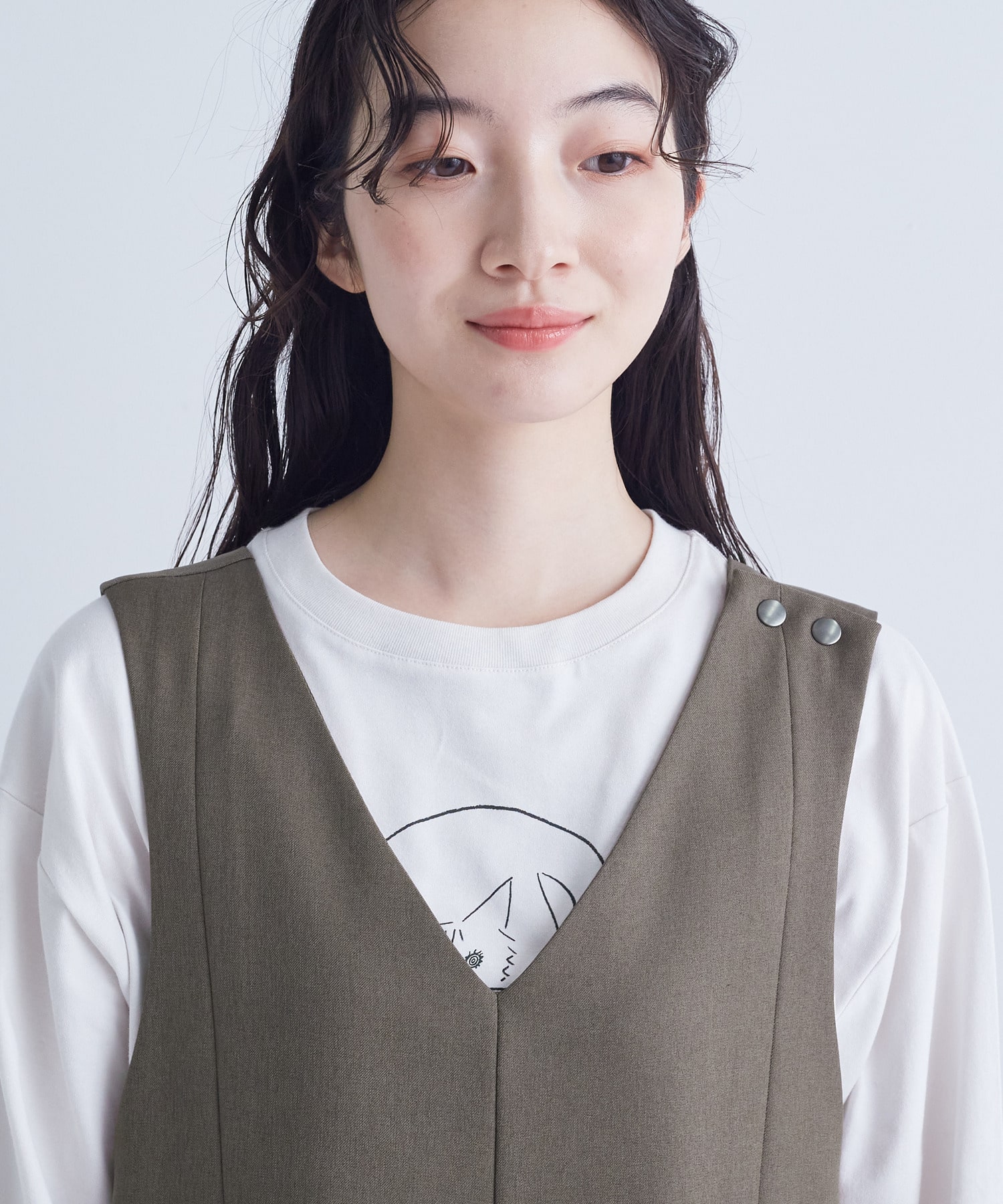 【congés payés】｜2BUY10%OFF・3BUY20%OFF｜Vネックオーバーオール 詳細画像 ネイビー 8