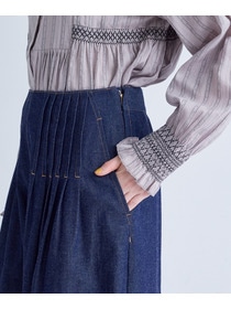 【congés payés】｜2BUY10%OFF・3BUY20%OFF｜タックデニムワイドパンツ 詳細画像 インディゴブルー 15