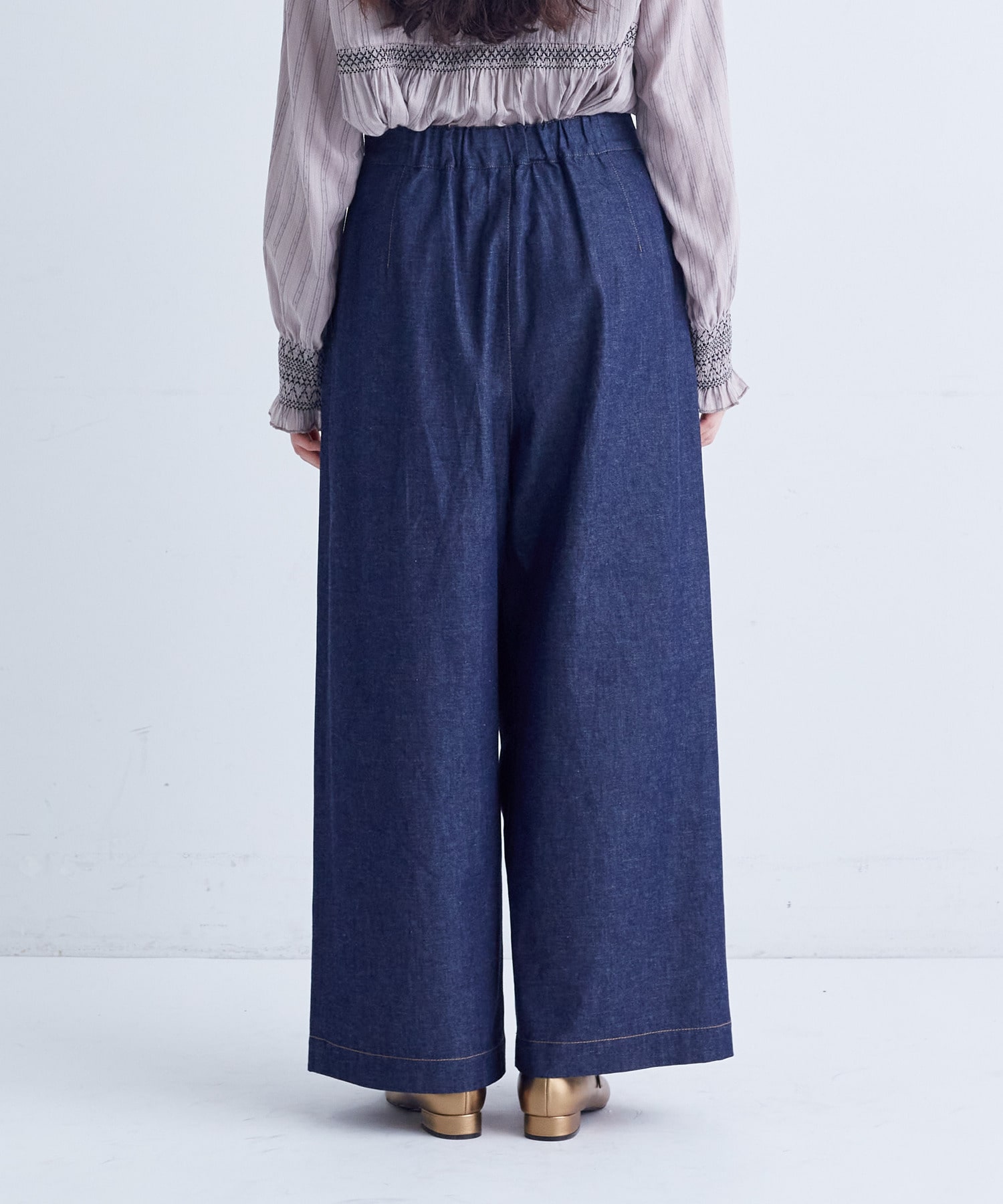 【congés payés】｜2BUY10%OFF・3BUY20%OFF｜タックデニムワイドパンツ 詳細画像 インディゴブルー 12