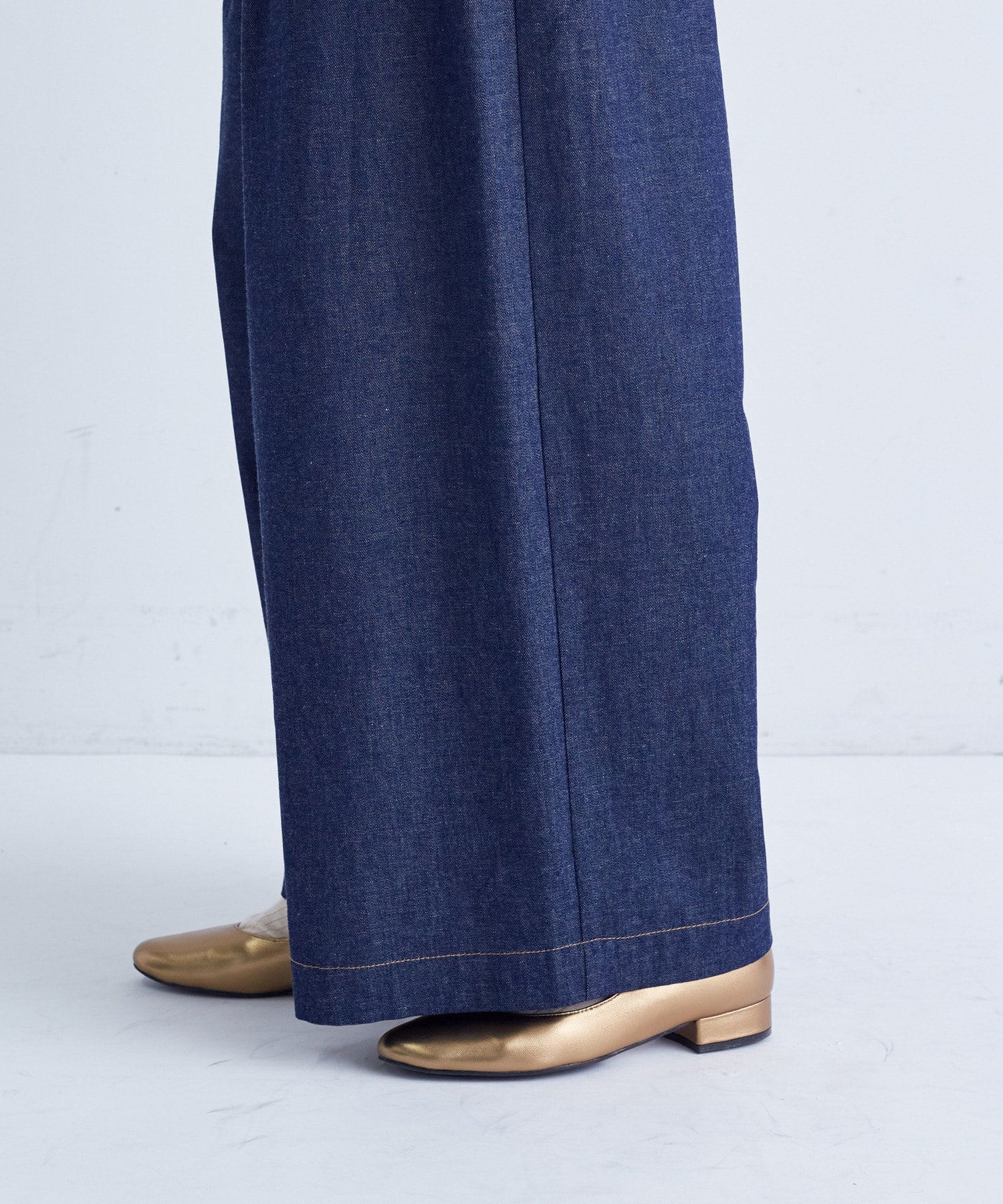 【congés payés】｜2BUY10%OFF・3BUY20%OFF｜タックデニムワイドパンツ 詳細画像 インディゴブルー 16