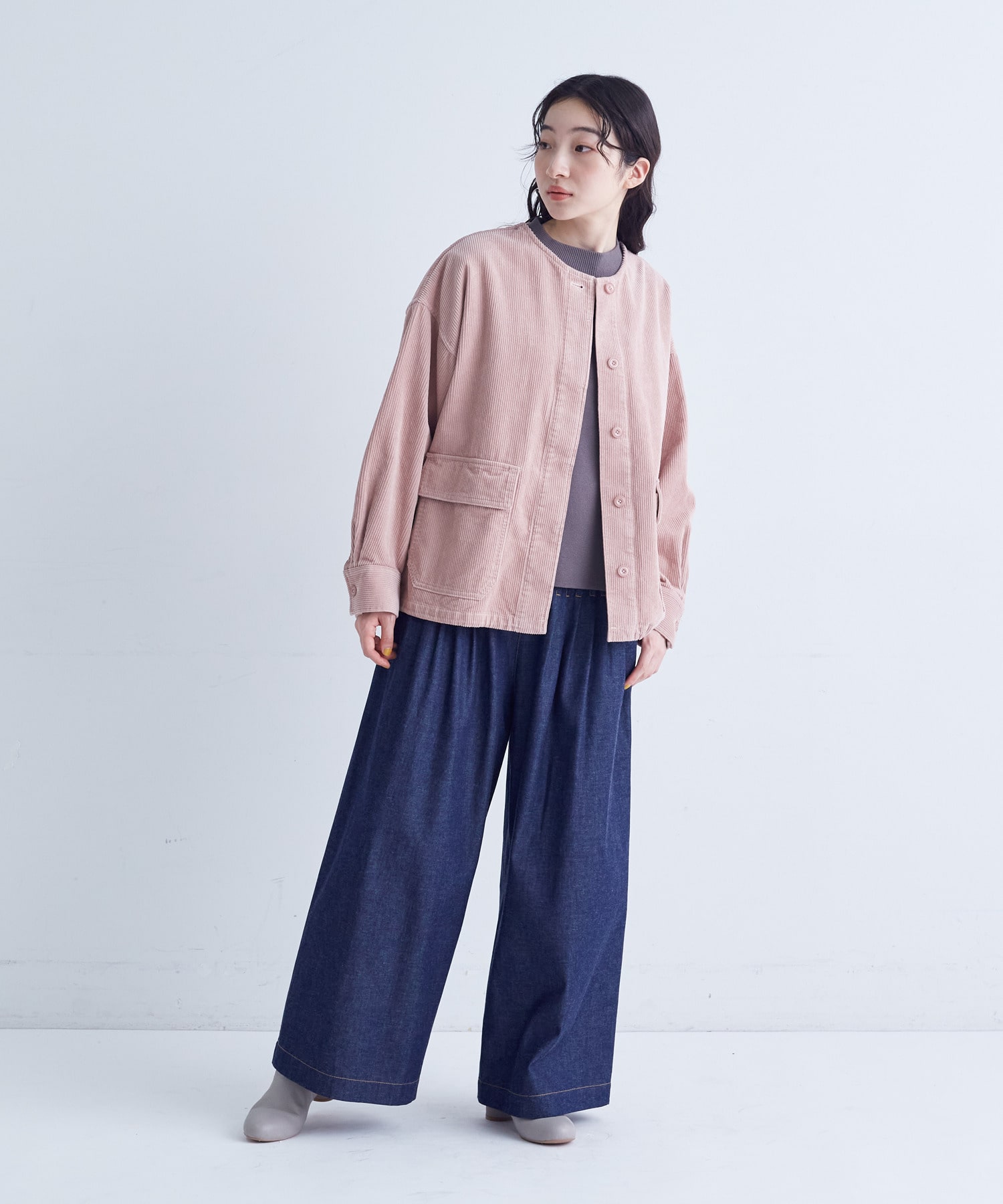 【congés payés】｜2BUY10%OFF・3BUY20%OFF｜タックデニムワイドパンツ 詳細画像 インディゴブルー 4