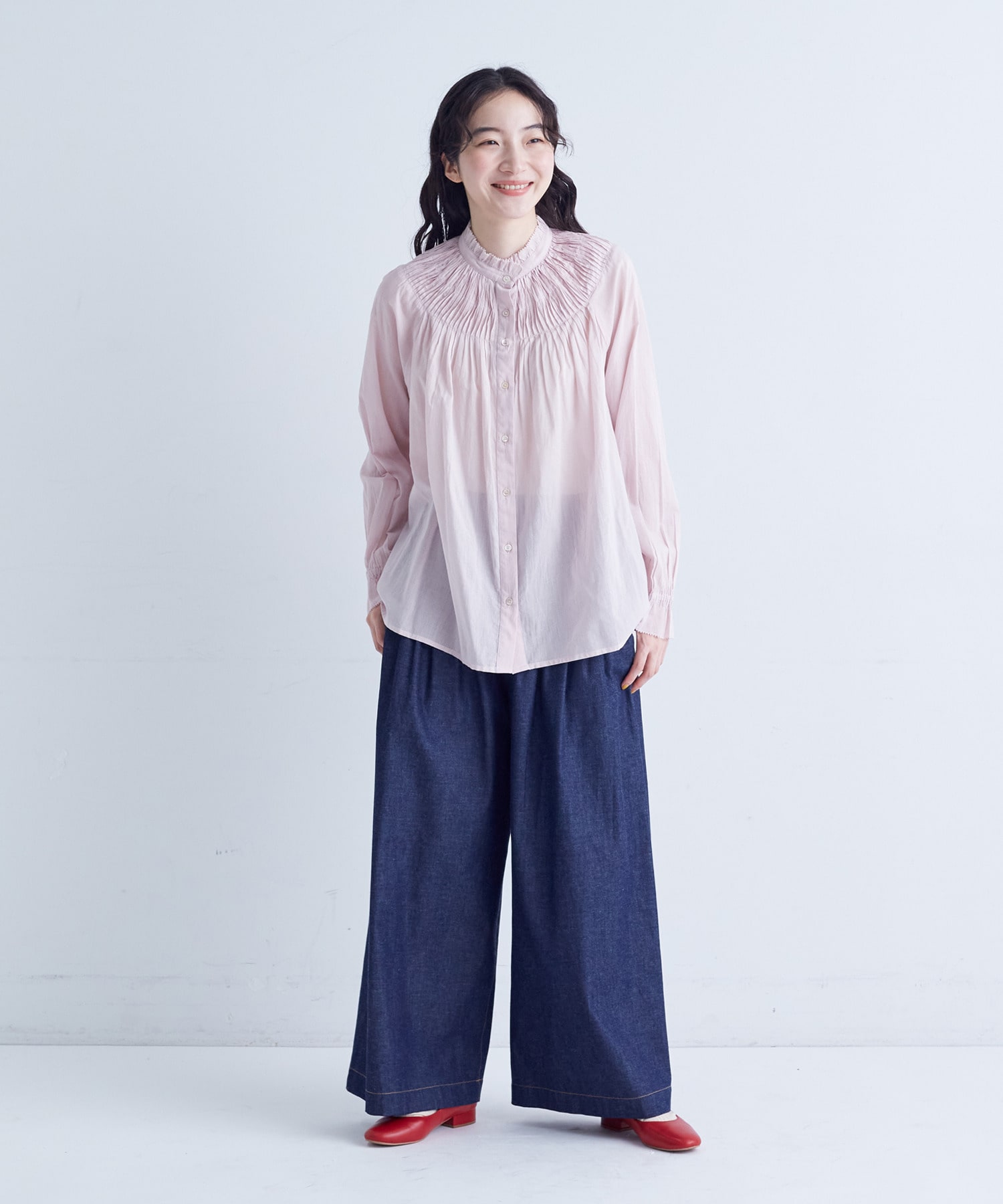【congés payés】｜2BUY10%OFF・3BUY20%OFF｜タックデニムワイドパンツ 詳細画像 インディゴブルー 5