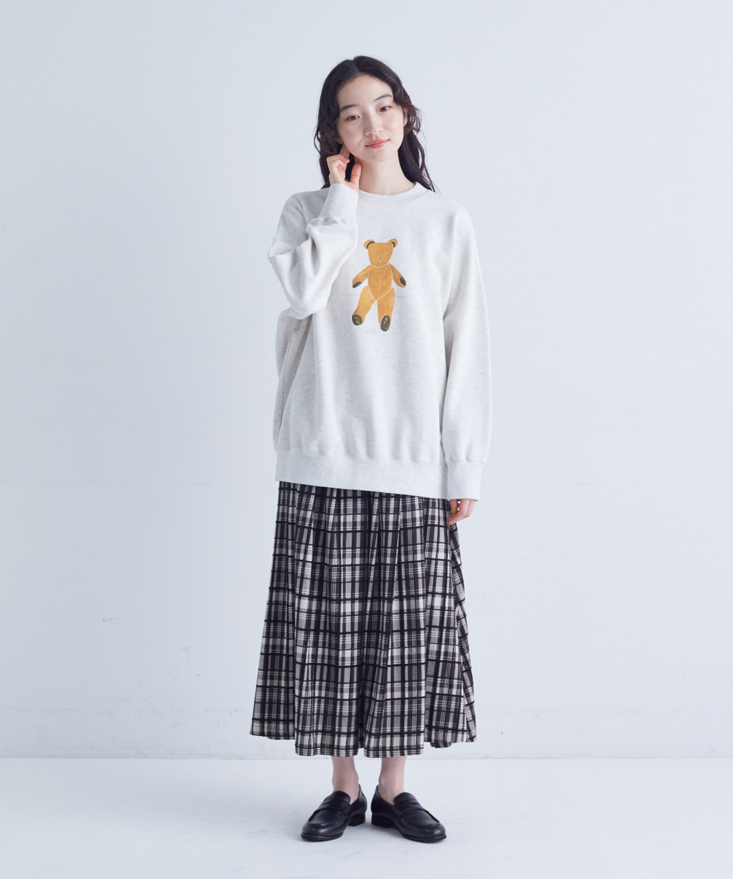 【congés payés】｜2BUY10%OFF・3BUY20%OFF｜モールチェックスカート 詳細画像 ブラック系その他 18